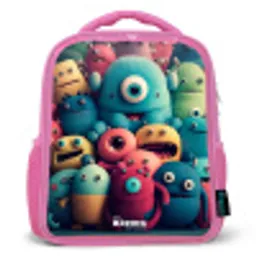 Zachte en bolle monsters Kinderrugzak - Roze middel -3d