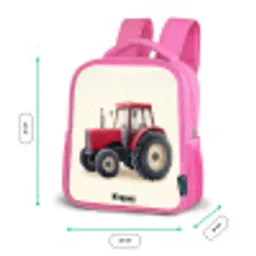 Tractor - Getekend - Rood Kinderrugzak - Roze middel -productfoto_formaten