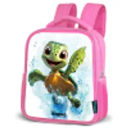 Schildpad - Water - Groen Kinderrugzak - Roze middel -schuin