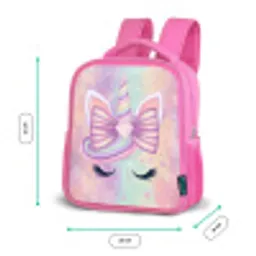 Eenhoorn - Glitters - Regenboog - Pastel Kinderrugzak - Roze middel -productfoto_formaten