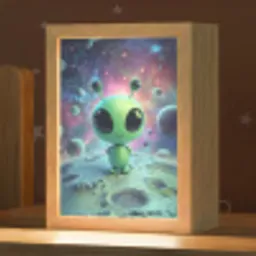 Alien - Groen - Planeten - Ruimte Light Box met kabel klein -zzz_3d_website