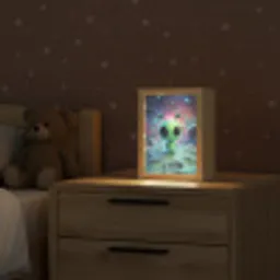 Alien - Groen - Planeten - Ruimte Light Box met kabel klein -sfeer1_kind
