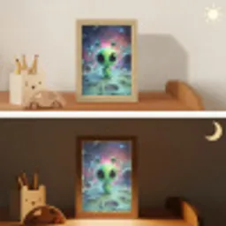 Alien - Groen - Planeten - Ruimte Light Box met kabel klein -sfeer3_kind