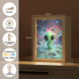 Alien - Groen - Planeten - Ruimte Light Box met kabel klein -USP_NL