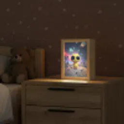 Alien - Ruimte - Geel - Planeten Light Box met kabel klein -sfeer1_kind