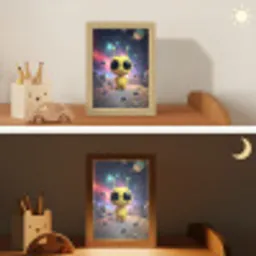 Alien - Ruimte - Geel - Planeten Light Box met kabel klein -sfeer3_kind