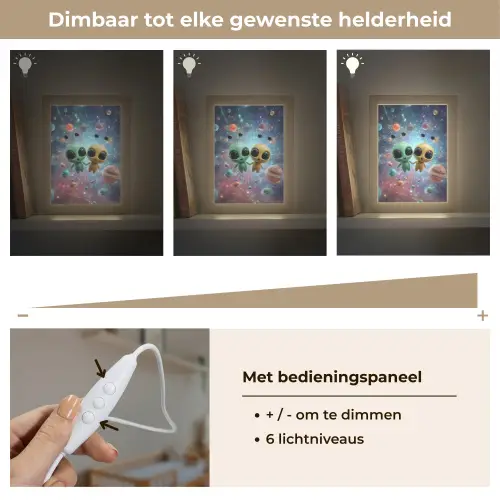 Aliens - Ruimte - Planeten Light Box met kabel klein -USP_dimbaarNL