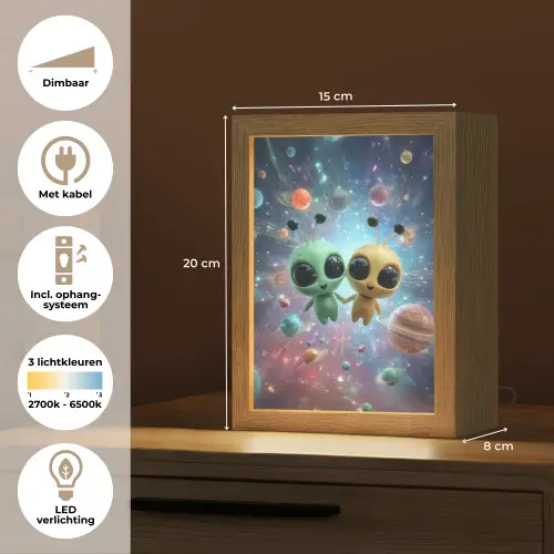 Aliens - Ruimte - Planeten Light Box met kabel klein -USP_NL
