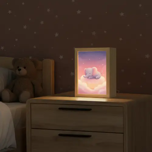 Dier - Roze - Wolken Light Box met kabel klein -sfeer1_kind
