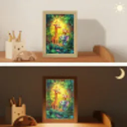 Dieren - Jungle - Giraf - Olifant - Aapje Light Box met kabel klein -sfeer3_kind