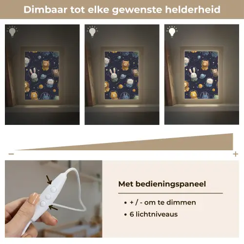 Dieren - Sterrenhemel - Ruimte Light Box met kabel klein -USP_dimbaarNL