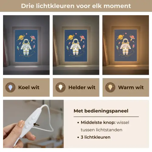 Astronaut - Planeten - Raket Light Box met kabel klein -USP_lichtkleurNL