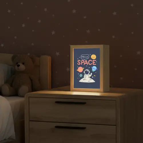 Astronaut - Ruimte - Planeten Light Box met kabel klein -sfeer1_kind