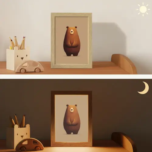 Beer - Minimalistisch - Bruin Light Box met kabel klein -sfeer3_kind