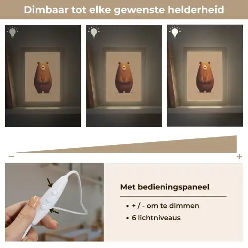 Beer - Minimalistisch - Bruin Light Box met kabel klein -USP_dimbaarNL