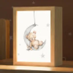 Beer - Maan - Sterren - Kinderen Light Box met kabel klein -zzz_3d_website