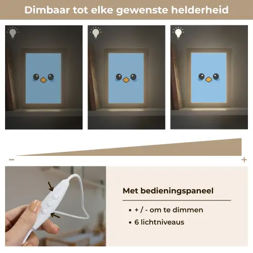Vogel - Blauw - Eenvoudig Light Box met kabel klein -USP_dimbaarNL