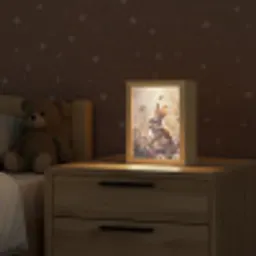 Konijntje - Bruin - Bloemen - Vlinders Light Box met kabel klein -sfeer1_kind