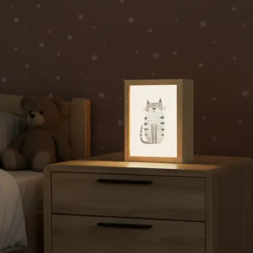 Kat - Dieren - Beige Light Box met kabel klein -sfeer1_kind