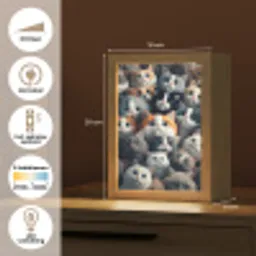 Kat - Dieren - Poes - Grijs - Patronen - Kind Light Box met kabel klein -USP_NL