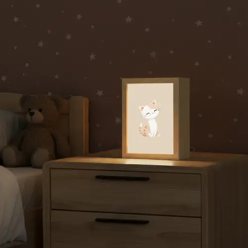 Kat - Kitten - Beige Light Box met kabel klein -sfeer1_kind