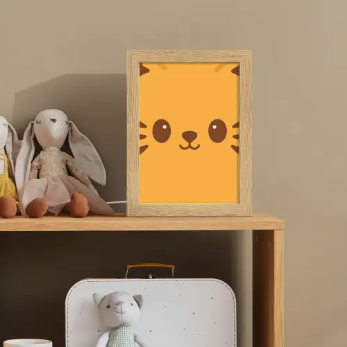Kat - Simplistisch - Oranje - Vrolijk Light Box met kabel klein -sfeer2_kind