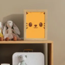 Kat - Simplistisch - Oranje - Vrolijk Light Box met kabel klein -sfeer2_kind