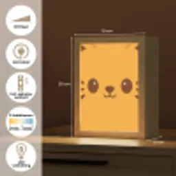 Kat - Simplistisch - Oranje - Vrolijk Light Box met kabel klein -USP_NL
