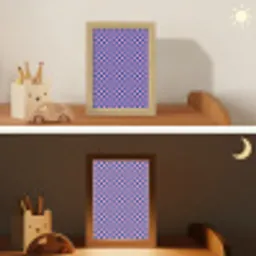 Dambord - Blauw - Patroon - Roze Light Box met kabel klein -sfeer3_kind