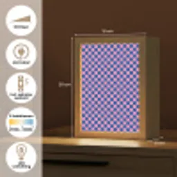 Dambord - Blauw - Patroon - Roze Light Box met kabel klein -USP_NL