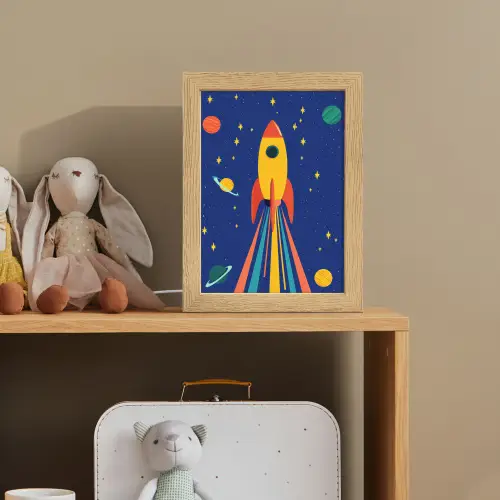 Kleurrijk - Raket - Ruimte Light Box met kabel klein -sfeer2_kind