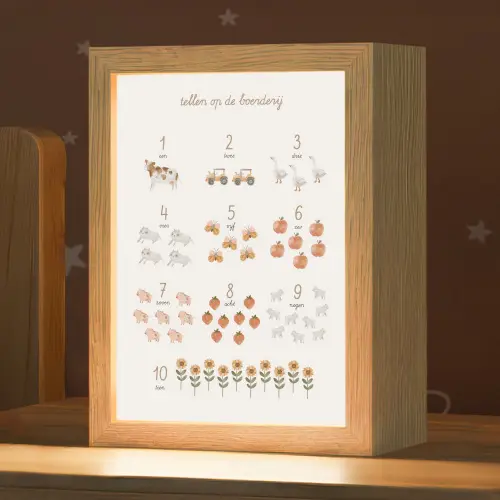 Getallen tellen - Educatief - Cijfers leren - Boerderij Light Box met kabel klein -zzz_3d_website