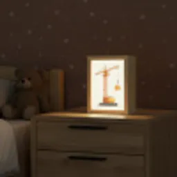 Kraan - Oranje - Scheepscontainer Light Box met kabel (Kinderlampje) klein -sfeer1_kind