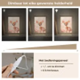 Hertje - Illustratie - Bloemen - Roze Light Box met kabel klein -USP_dimbaarNL