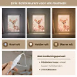 Hertje - Illustratie - Bloemen - Roze Light Box met kabel klein -USP_lichtkleurNL