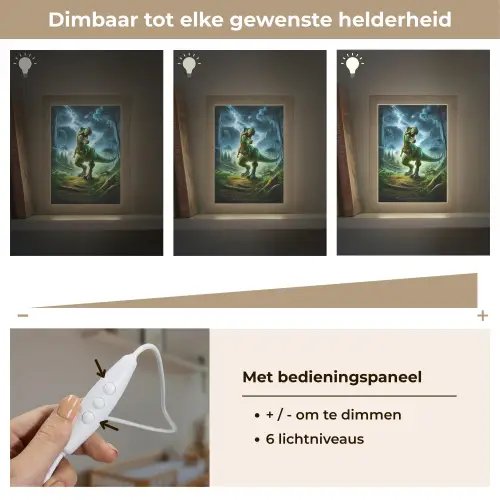 Dino - Jongens - Groen - Blauw - T-Rex Light Box met kabel klein -USP_dimbaarNL