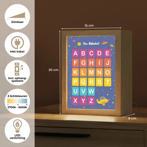 Educatief - Alfabet leren - Ruimte - Letters Light Box met kabel klein -USP_NL
