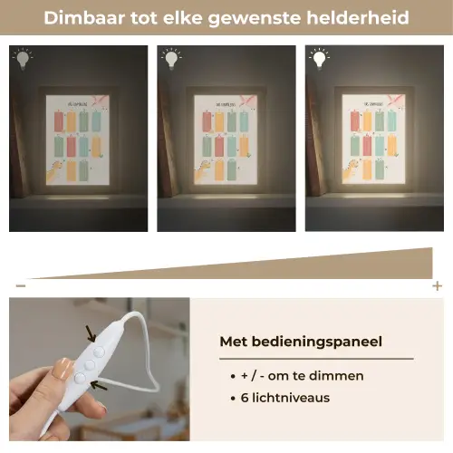 Educatief - Leren rekenen - Dino - Vermenigvuldigingstabel Light Box met kabel klein -USP_dimbaarNL