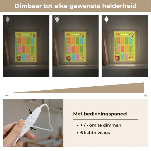 Educatief - Leren rekenen - Bosdieren - Vermenigvuldigingstabel Light Box met kabel klein -USP_dimbaarNL