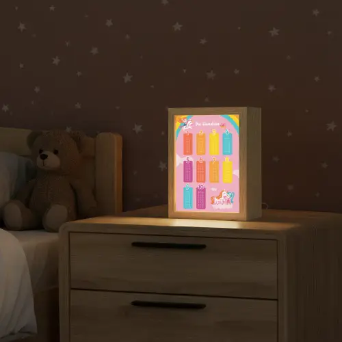 Educatief - Leren rekenen - Eenhoorn - Vermenigvuldigingstabel Light Box met kabel klein -sfeer1_kind