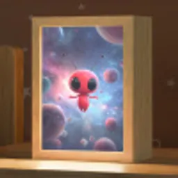 Buitenaards wezen - Rood - Planeten Light Box met kabel klein -zzz_3d_website