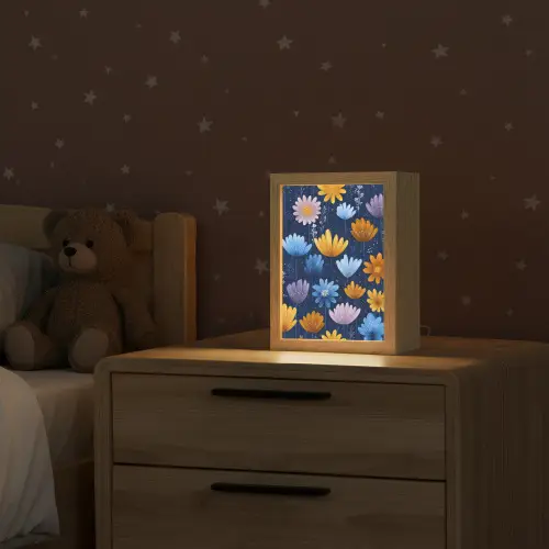Bloemen - Patroon - Blauw - Contrast Light Box met kabel klein -sfeer1_kind