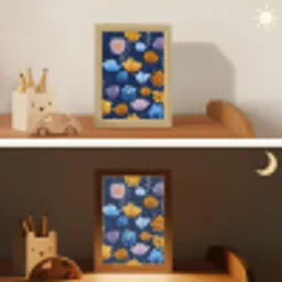 Bloemen - Patroon - Blauw - Contrast Light Box met kabel klein -sfeer3_kind
