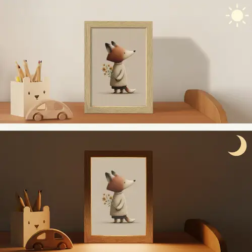 Vos - Gele bloemen - Minimalistisch Light Box met kabel klein -sfeer3_kind