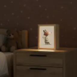 Vos - Gele bloemen - Minimalistisch Light Box met kabel klein -sfeer1_kind