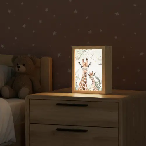 Giraffe - Bladeren - Kinderen - Dieren - Jungle Light Box met kabel klein -sfeer1_kind