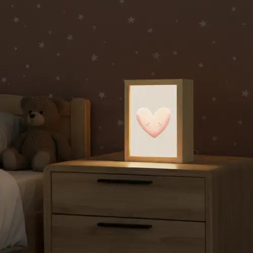 Hart - Gezicht - Roze Light Box met kabel klein -sfeer1_kind