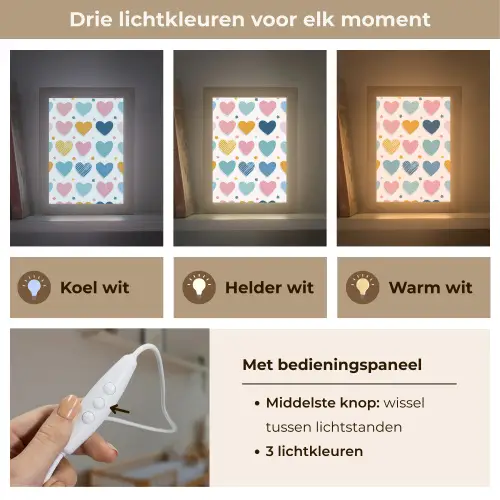 Hartjes - Pastel - Patroon Light Box met kabel klein -USP_lichtkleurNL