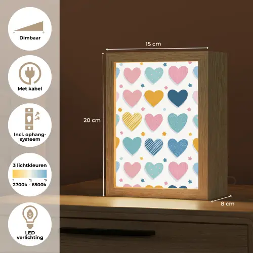 Hartjes - Pastel - Patroon Light Box met kabel klein -USP_NL