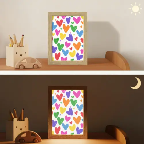 Hartjes - Patroon - Kleurrijk Light Box met kabel klein -sfeer3_kind